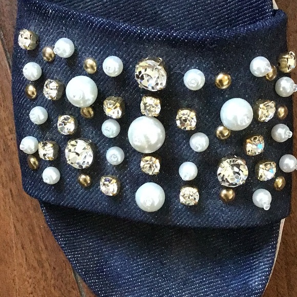 Stuart Weitzman Denim size 8 M embellished sandals - Picture 3 of 12